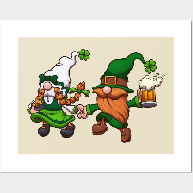 Hopping St Patrick’s Day Gnomes Wall Art by TheMaskedTooner